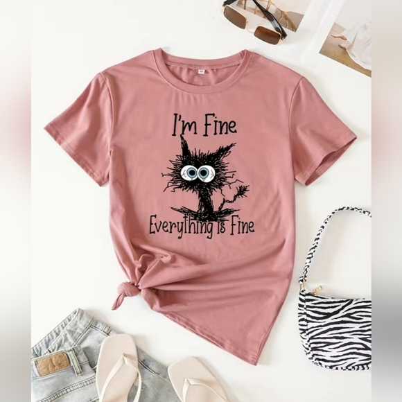 IM FINE everything is fine HOODIE SWEATSHIRT W POCKETS pepepizzazz - Picture 2 of 4